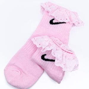 Calcetines Nike tie dye con puntilla rosas