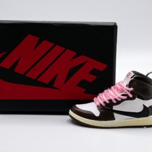 Mini llavero Air Jordan 1 High Travis Scott marrón negro y blanco con caja