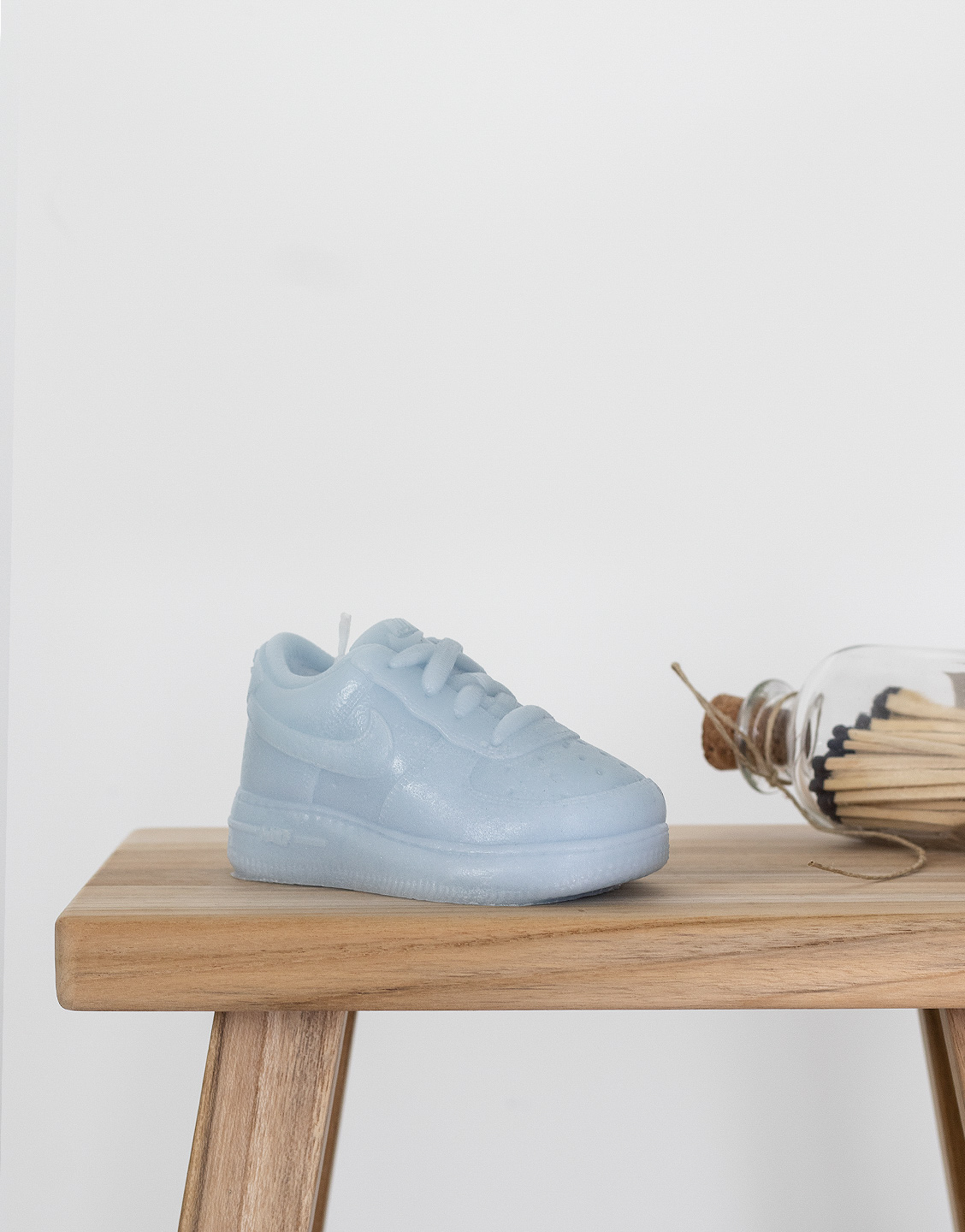 vela zapatilla air force 1 baby azul pastel