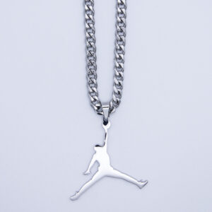 colgante logo jordan plata cadena cubana