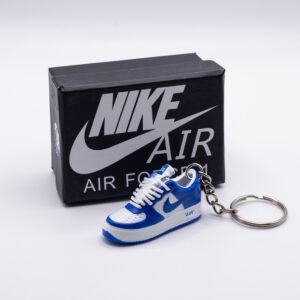 Mini llavero Nike Air Force 1 x Louis Vuitton azul con caja