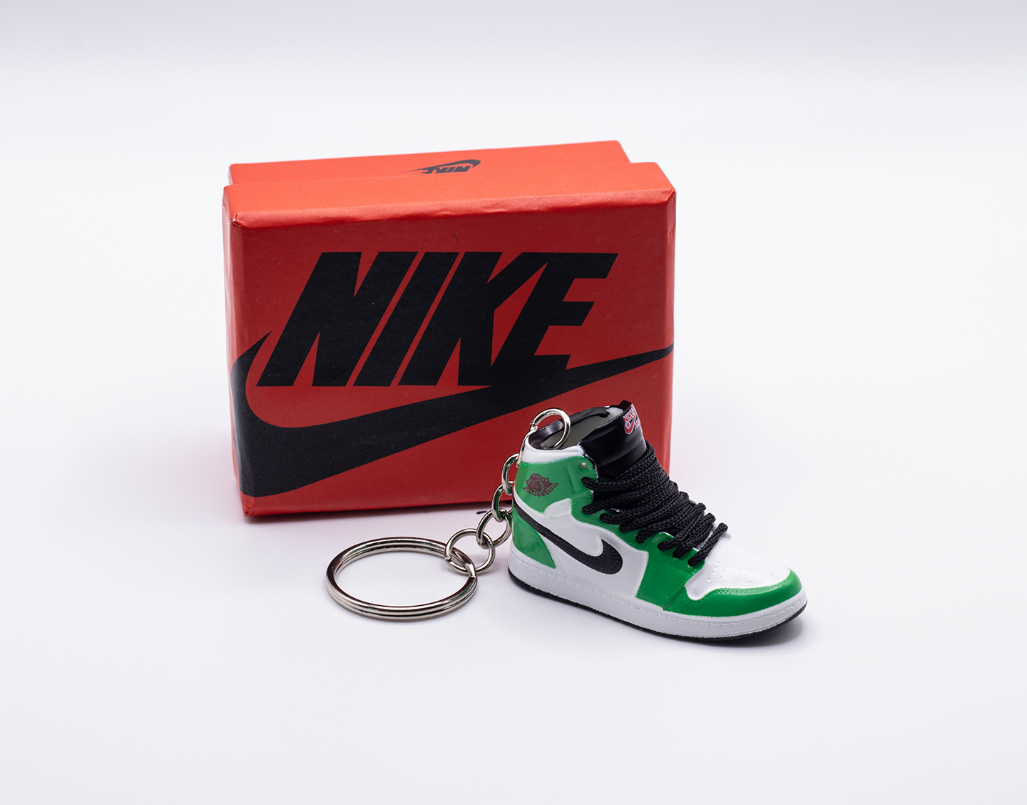 Mini llavero Air Jordan 1 Lucky Green con caja