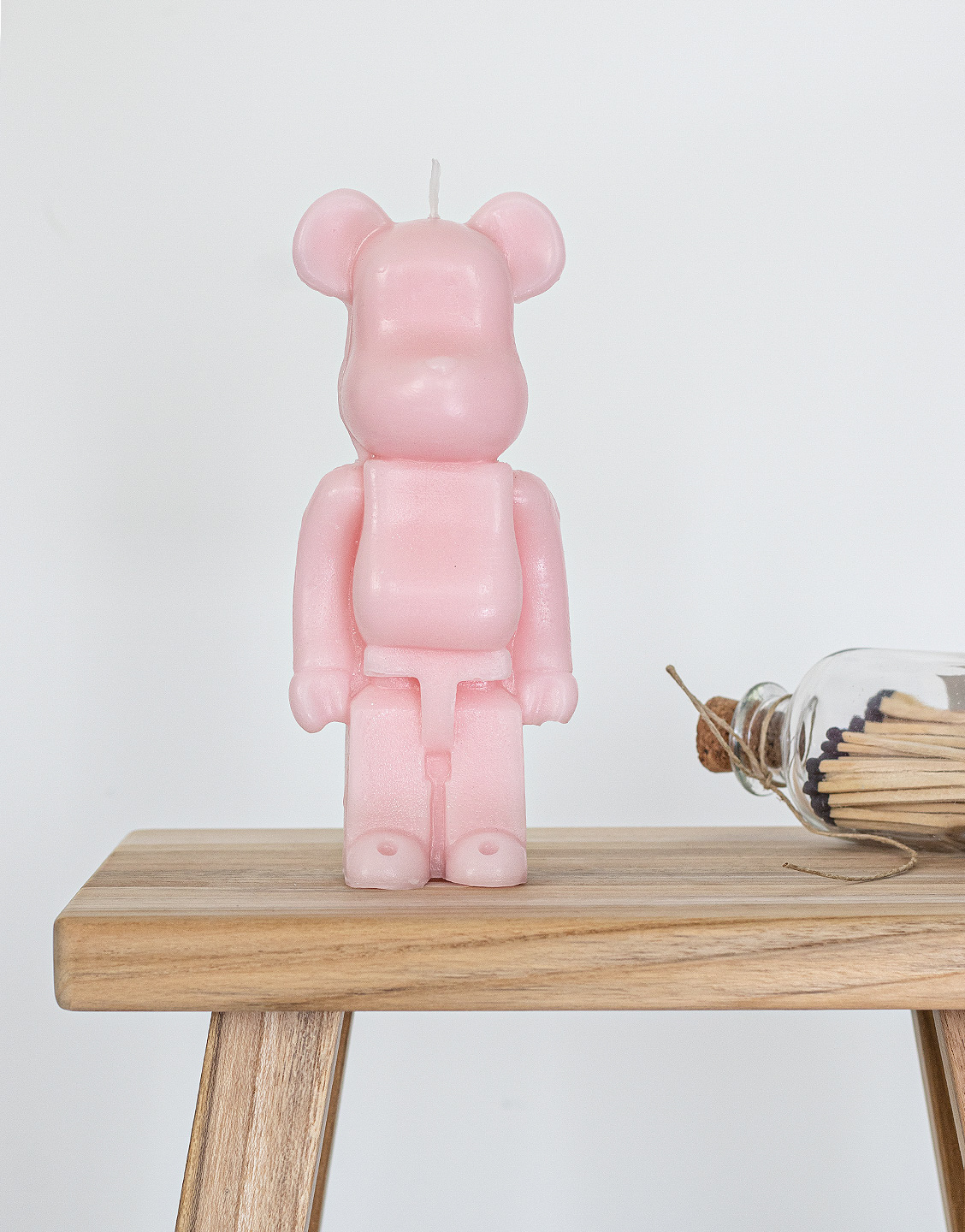 vela bearbrick rosa pastel